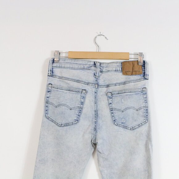 *American Eagle Outfitters Airflex360 Stone Wash Faux Ripped Skinny Jeans - Picture 5 of 6